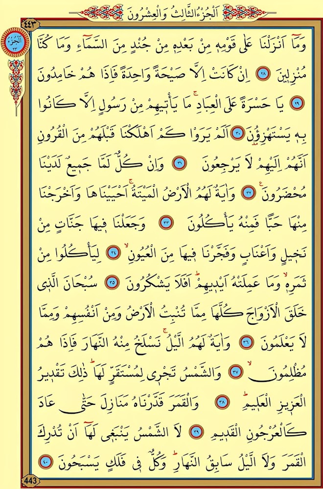 Yasin Suresi Arapça 3. Sayfa