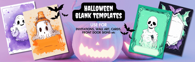 Blank Halloween invitationsto print of instantly after custom edit