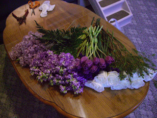 All the pretty flowers cut and cleaned!