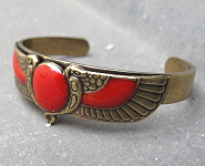 Bracelet Marine de Diesbach rouge scarabé