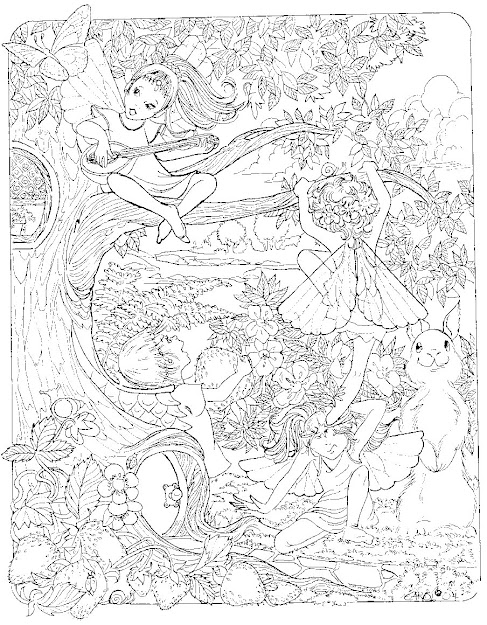 Fairy Coloring Page  Lovely And Intricate  Will Take Them Hours To Colour  In 