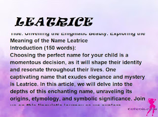 meaning of the name "LEATRICE"