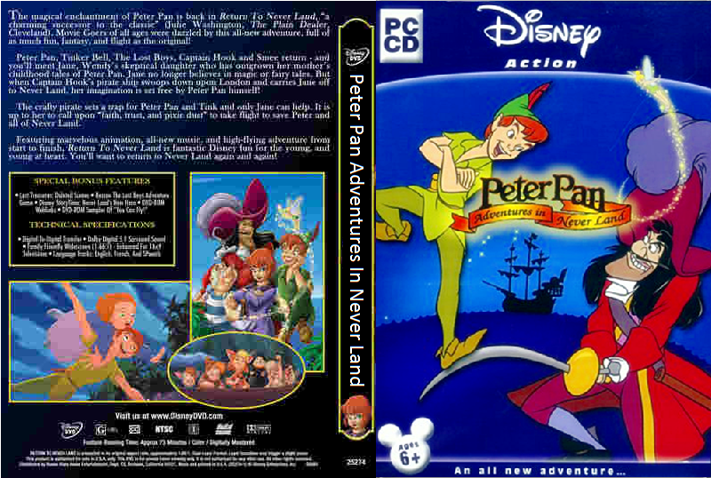 Baixar Jogo Peter Pan - As Aventuras Na Terra Do Nunca PC Full ISO Completo Peter Pan - As Aventuras Na Terra Do Nunca PC DVD Capa