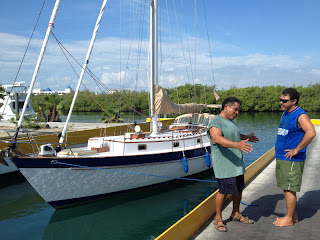 Felix and Nazario at the Puerto Isla Mujeres haul-out basin