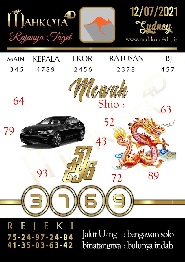 Syair Prediksi Togel Sydney - SDY Senin, 12 - Juli - 2021