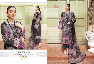 Shree Fab Chevron Luxury lawn collection vol 8 in wholesale rate 2022