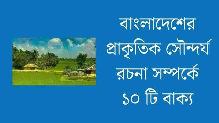 বাংলাদেশের প্রাকৃতিক সৌন্দর্য রচনা সম্পর্কে ১০ টি বাক্য