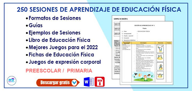  250 SESIONES DE APRENDIZAJE DE EDUCACIÓN FÍSICA