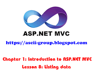 Introduction to ASP.NET MVC | 8.Listing data