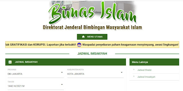 Link Download Jadwal Imsakiyah Puasa Ramadhan 1442 H / 2021 M