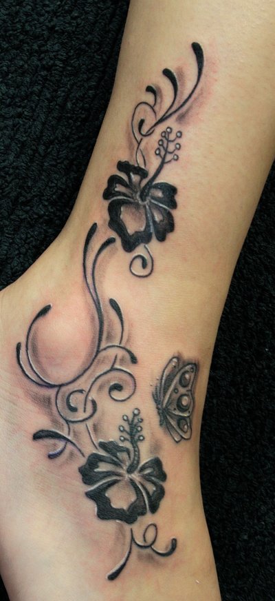Nice Foot Tattoo Ideas With Butterfly Tattoo Designs With Image Foot