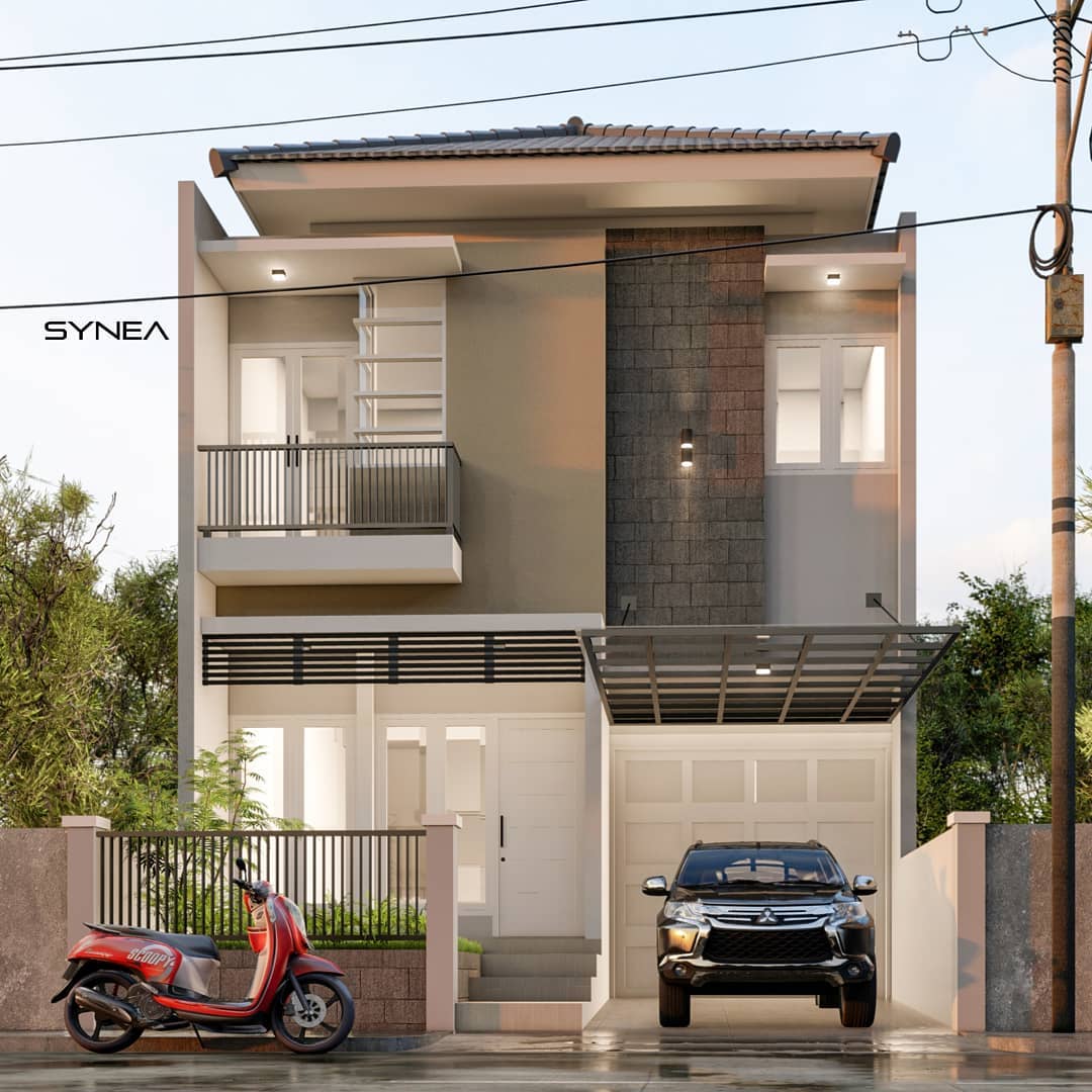 Inspirasi Desain Rumah 2 Lantai Minimalis Modern Dan Elegan Tampak Depan NDekorRumah