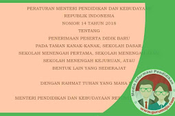 Juknis PPDB 2018 Sesuai Permendikbud Nomor 14 Tahun 2018 Tentang PPDB TK SD SMP SMA SMK