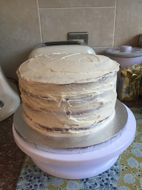 crumb coated funfetti cake