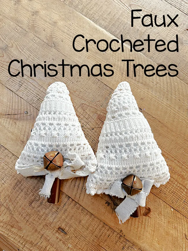 crocheted Christmas tree and overlay