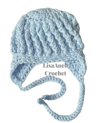 crochet a baby hat crochet pattern with earflaps for baby 0-3 months