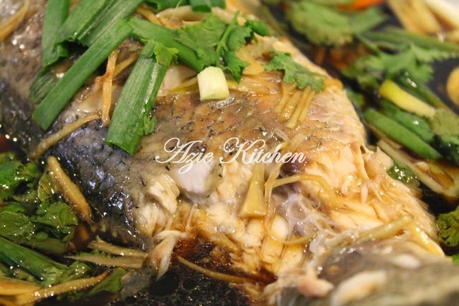 Ikan Siakap Kukus Chinese Style - Azie Kitchen