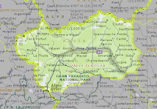 Mappa della Valle D'Aosta