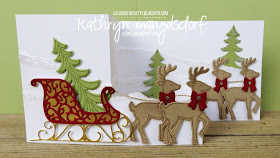 Stampin' Up! Santa's Sleigh Bundle, Christmas Card, Double Z Fold Card by Kathryn Mangelsdorf