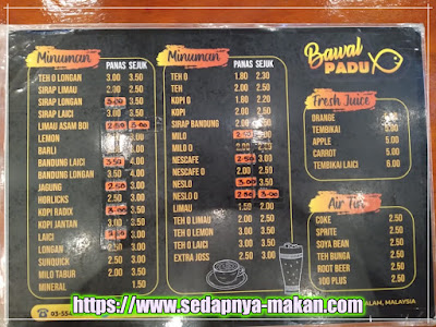 menu minimuan bawal padu