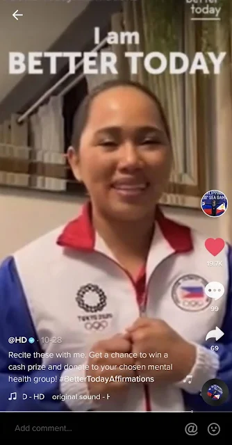 Olympic gold medalist and Filipino weightlifter Hidilyn Diaz