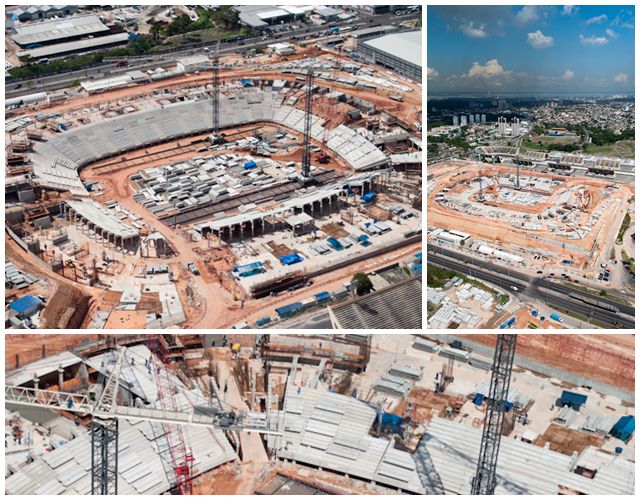 Situação das obras do estádio Castelão em julho de 2012