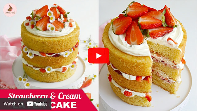 Gâteau Layer Cake Fraises et à La Crème - gâteau à la vanille rapide, facile et délicieux avec un glaçage crémeux et des fraises fraîches parfait pour toute fête d'été !