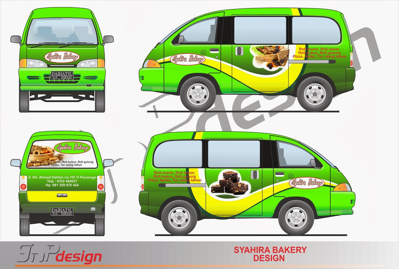 gnp design Branding Daihatsu  Espass  SYAHIRA BAKERY 