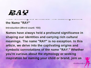 meaning of the name "RAY"