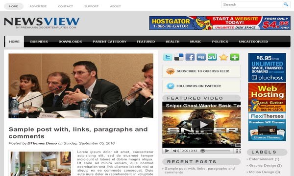 NewsView Blogger Template