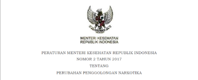 Permenkes No. 2 Tahun 2017 tentang Perubahan Penggolongan Narkotika