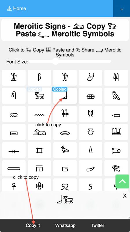 How to Copy 𐦚 Meroitic Signs?