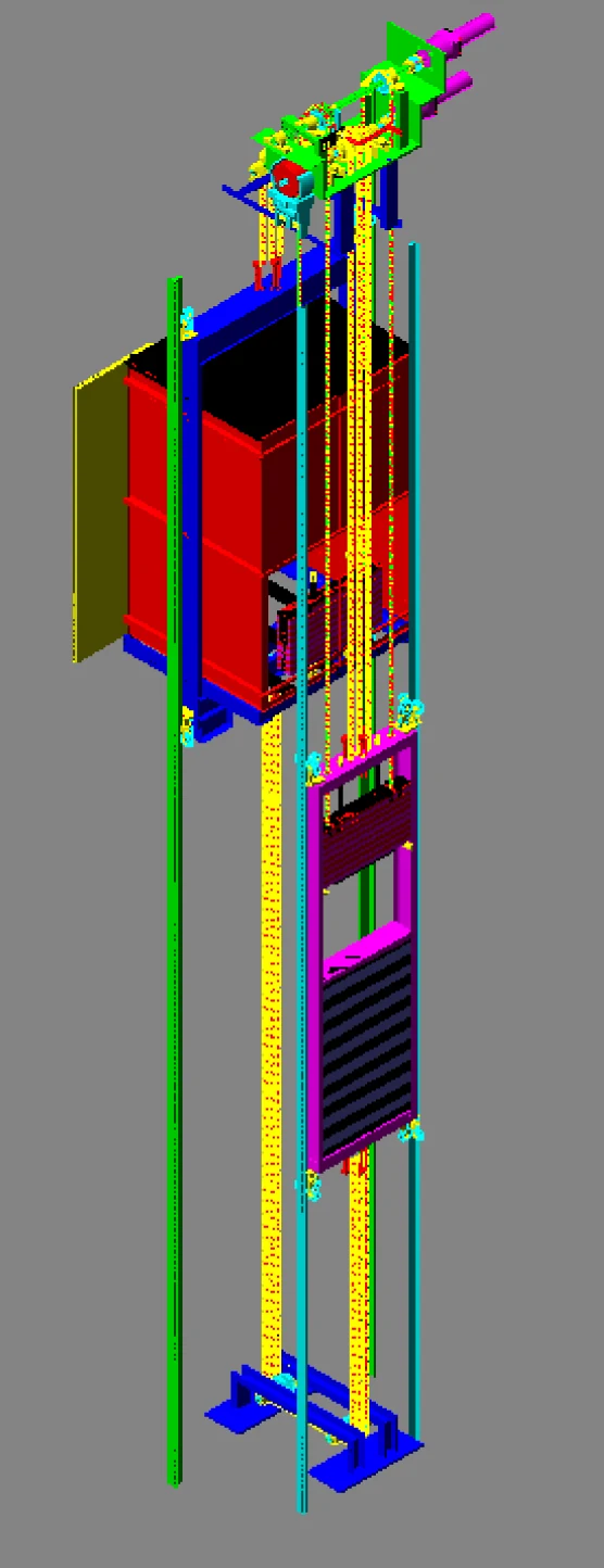 Instalaciones eléctricas residenciales - Diseño tridimensional de elevador ecológico gravitacional