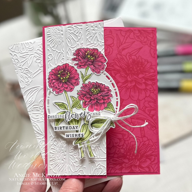 Stampin' Up! Simply Zinnia birthday card with envelope | Nature's INKspirations by Angie McKenzie