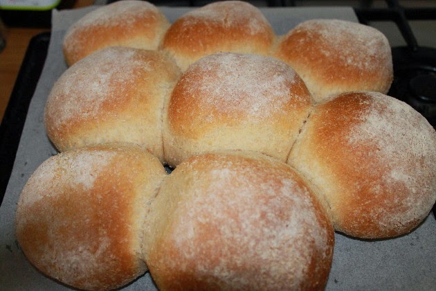 Baps or morning rolls in the breadmaker