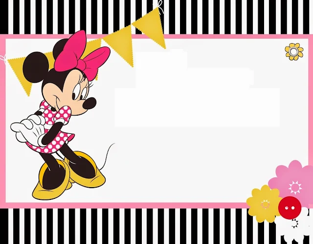 Pink Minnie Mouse  Free Printable Invitations, Labels or Cards.