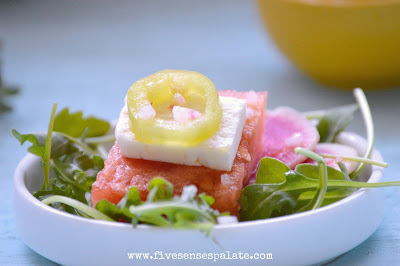 Ensalada de Sandia con Vinagreta de Limon y Tequila | Historias de mi Cocina