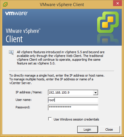 Manage Esxi Hosts using Vsphere Client