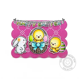 Sunny Studio Stamps: Frilly Frame Dies Chubby Bunny Chickie Baby Spring Themed Card by Anja Bytyqi