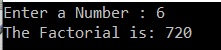 Factorial of a number using do-while loop in C#