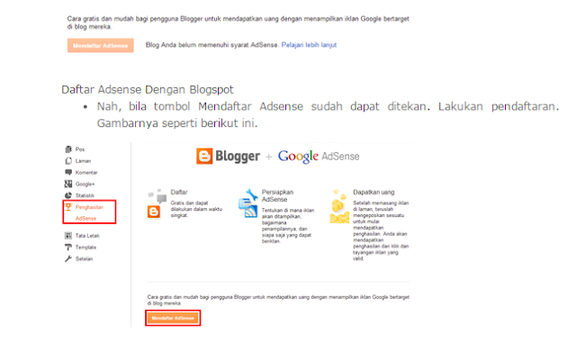 Cara Mendaftar Google Adsense melalui Blogspot 