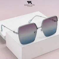 SSON TVTE - Kacamata Hitam Kotak Oversize Polarized Sunglasses Metal Sunglasses Outdoor Fashion Style Anti UV400 Anti Silau