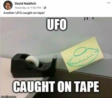 Yep, another UFO caught on tape! (Source: David Naiditch)