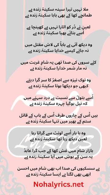 Sakina (sa) Zinda Hai | Kazmi Brothers New Noha Lyrics | 2023-1445