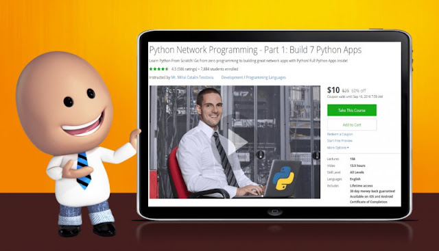 [60% Off] Python Network Programming - Part 1: Build 7 Python Apps| Worth 25$
