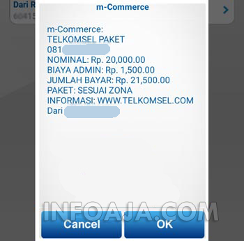 beli paket telkomsel dari bca mobile