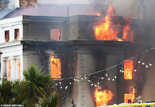 fire engulfed Victorian building in Eastbourne, Eastbourne, Victorian building in Eastbourne