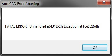 autocad fatal error