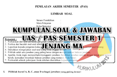 Download contoh soal latihan prediksi persiapn Kumpulan Soal PAS UAS Kelas 12 MA Semester 1 Kurikulum 2013 Tahun 2019-2020