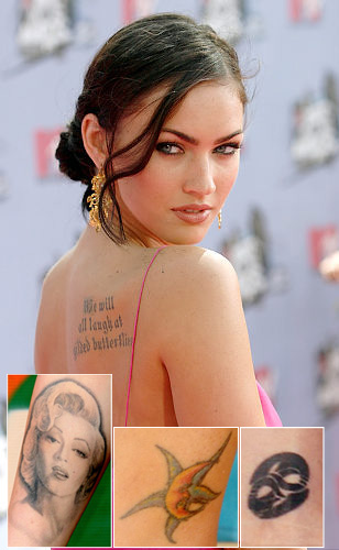 megan fox tattoos rib. Megan Fox elegant tattoo